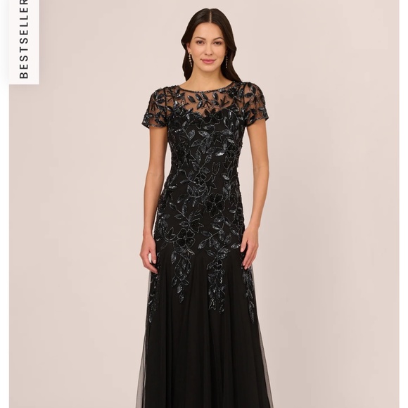 Adrianna Papell long beaded gown size 10 - Picture 1 of 3
